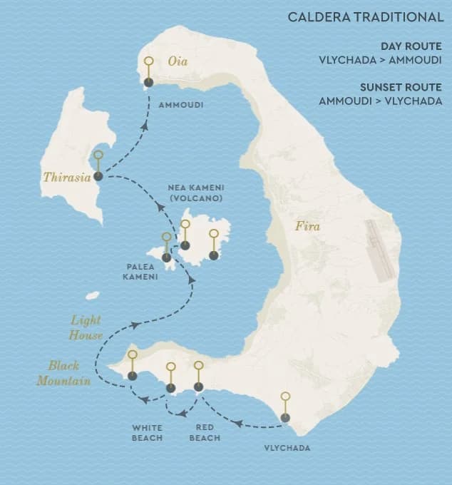 Map - Caldera Traditional, Semi-Private Cruise on a Traditional Greek Sailing Boat